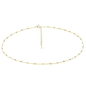 Lantisor argint placat cu aur galben cu bilute 38-41 cm DiAmanti 30RD4N2G-38-41cm-DIA (Argint 925‰ 1,8 g.)